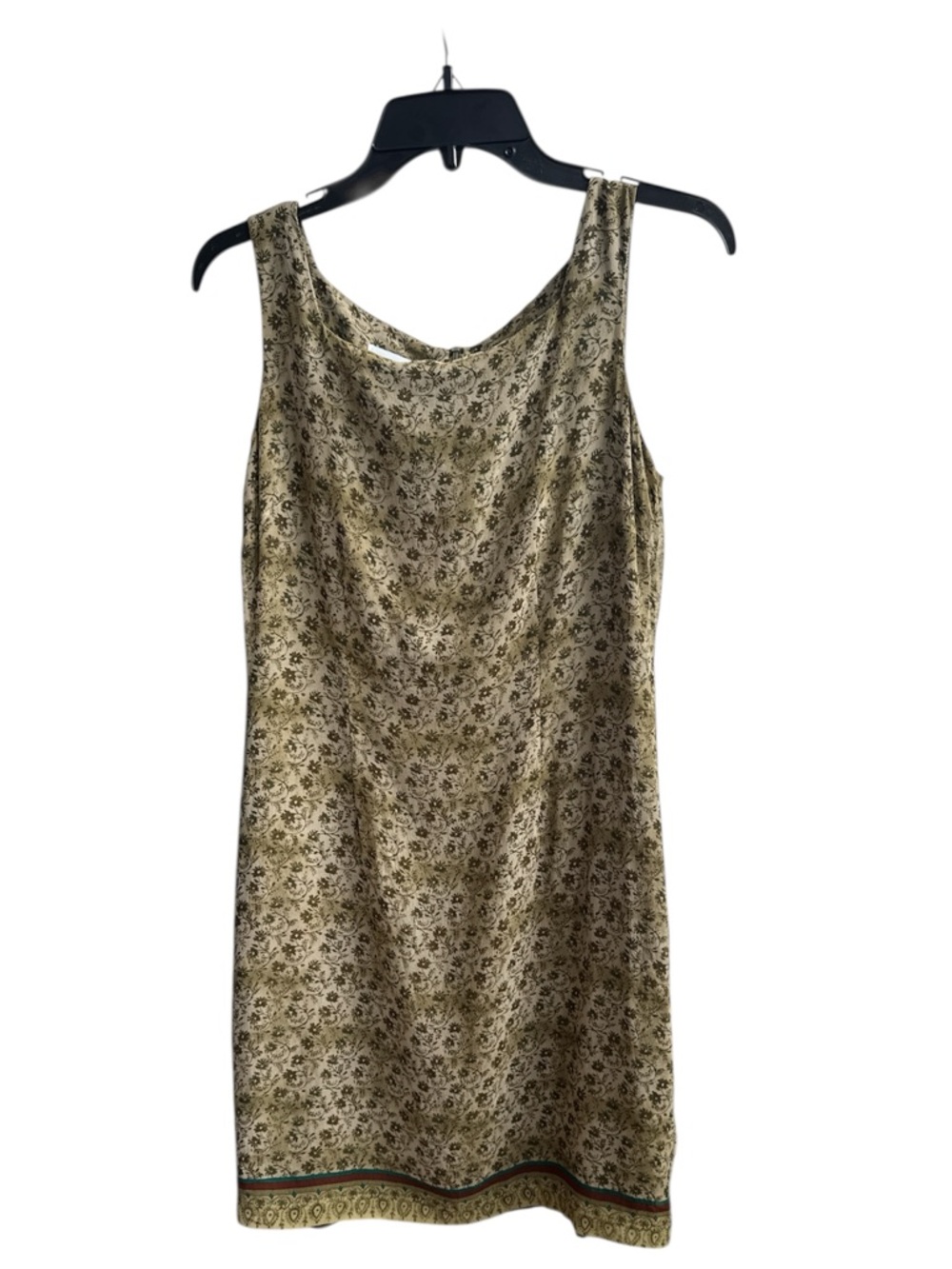 Vintage Robbie Bee vintage 1990s Y2K green floral silk sleeveless shift dress